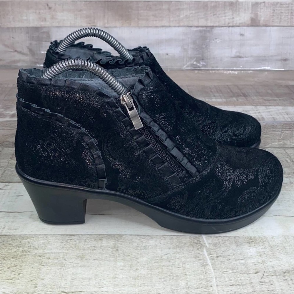 Alegria Womens Black Hannah HAN-931 Paisley Round Toe Leather Ankle US 8-8.5